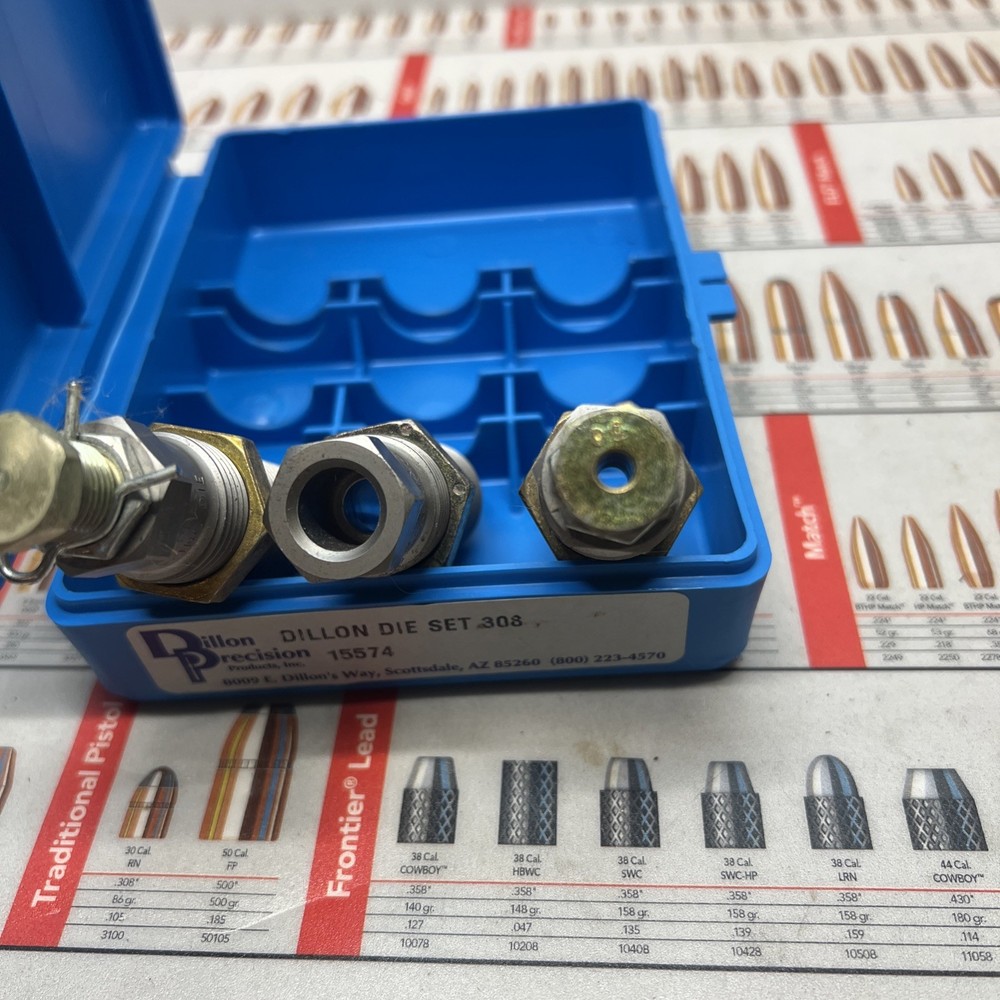 RELOADING TOOLS * THREE DIES SET * DILLON * STEEL * 308 WIN * 15574