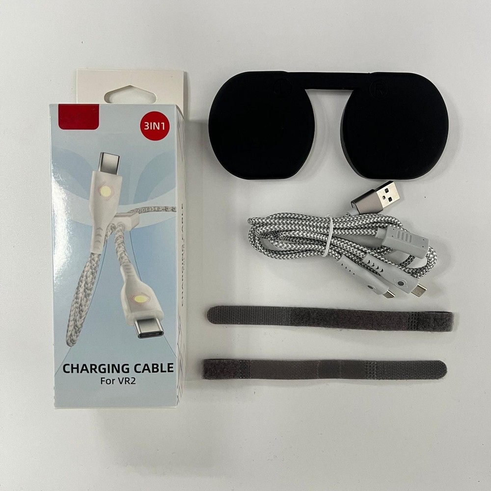 Handle Charging Cable+ Glasses Protector Cap Silicone Non-Slip Pads For PS5 VR2