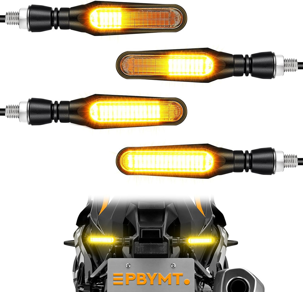 Flowing LED Motorcycle Turn Signals 12V Super Bright Universal Sequential Front