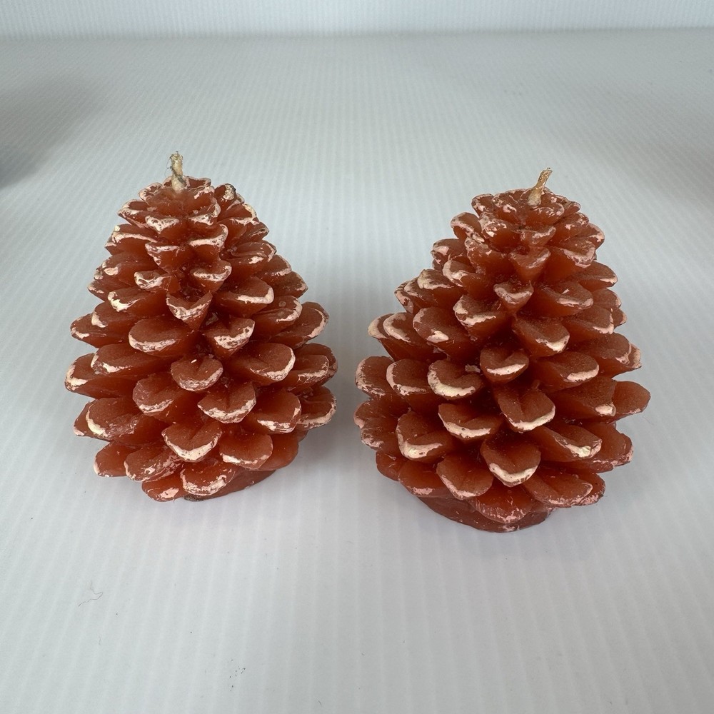 Pine Cone Shaped Wax Candles 7 Pieces Assorted Fall Christmas Decor