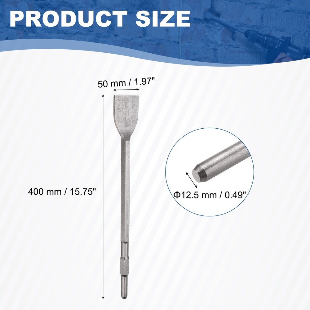 Floor Scraper Chisel Hex Shank Steel Digging Shovel Chisel Width 50mm