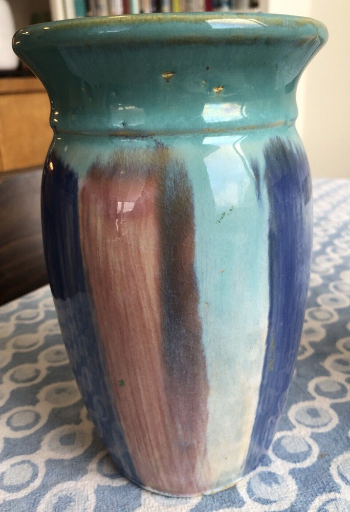 Handsome Hull Hand Painted Stoneware Vase