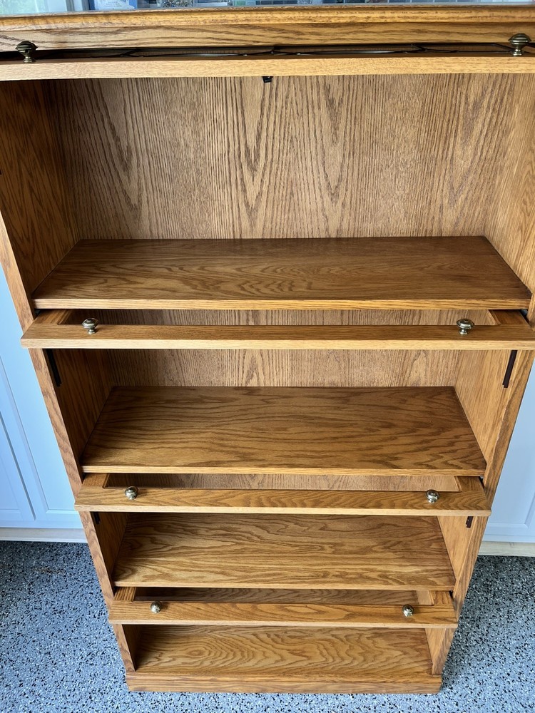 Antique Oak Four-Section Barrister Bookcase