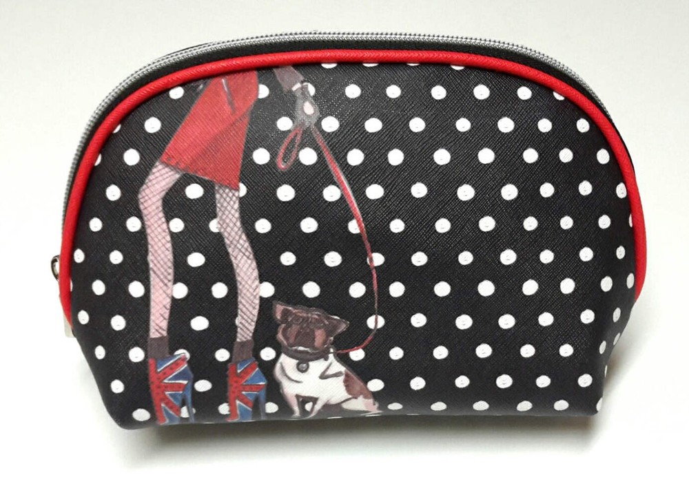 Graphic Leather Cosmetic Bag