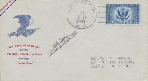 CE1 16c SPECIAL DELIVERY AIRMAIL - Rice DC