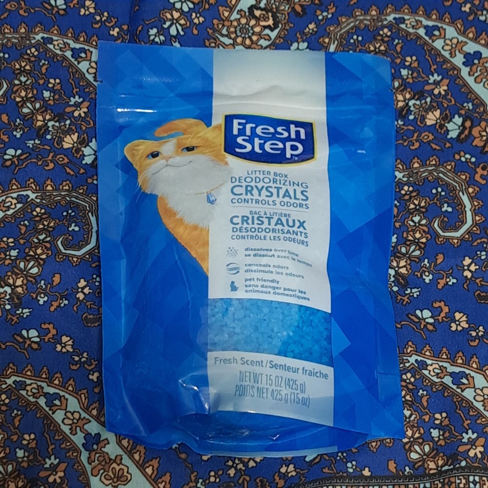 4 PACK Fresh Step Litter Box Deodorizing Crystals Scent 15oz (60 oz Total) Cat