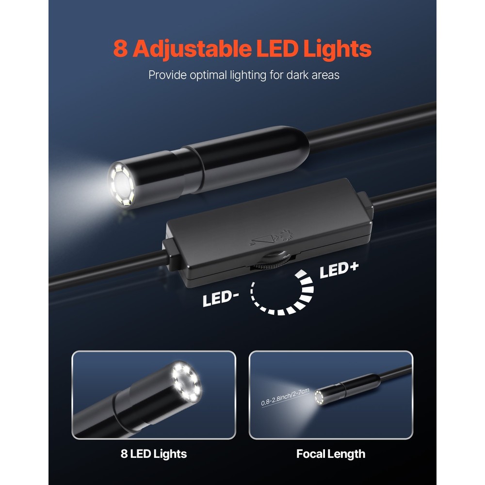 Endoscope Camera 1920P HD Borescope for Android & IOS with 16.4FT Cable