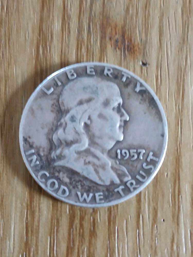 1957-D Franklin Silver Half Dollar Coin