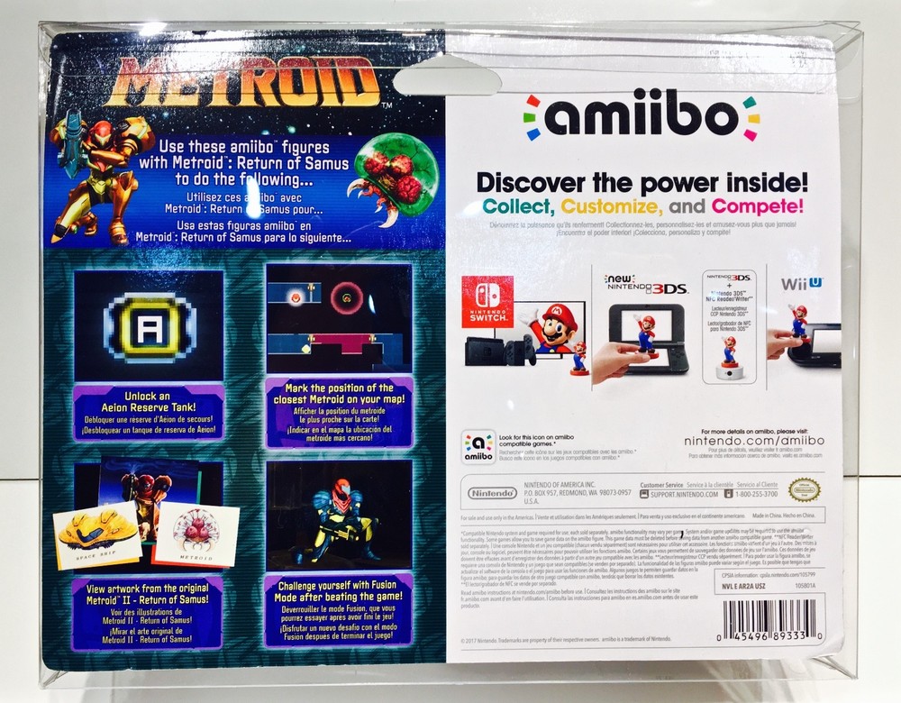 1 Box Protector For SAMUS ARAN & METROID 2 PACK! Nintendo Amiibo Switch Dread