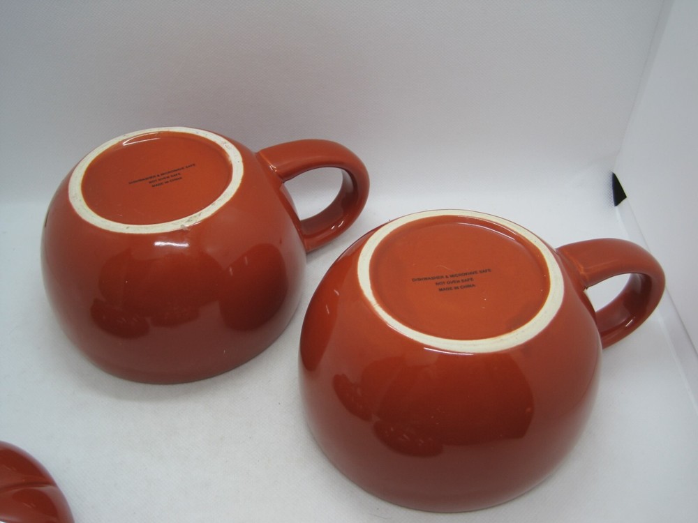 2 Ceramic Pumpkin Covered Mugs Harvest Fall Decor