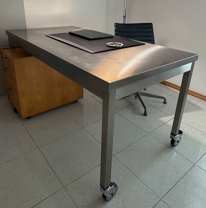 Stainless Steel Rectangle Office Desk with Casters
