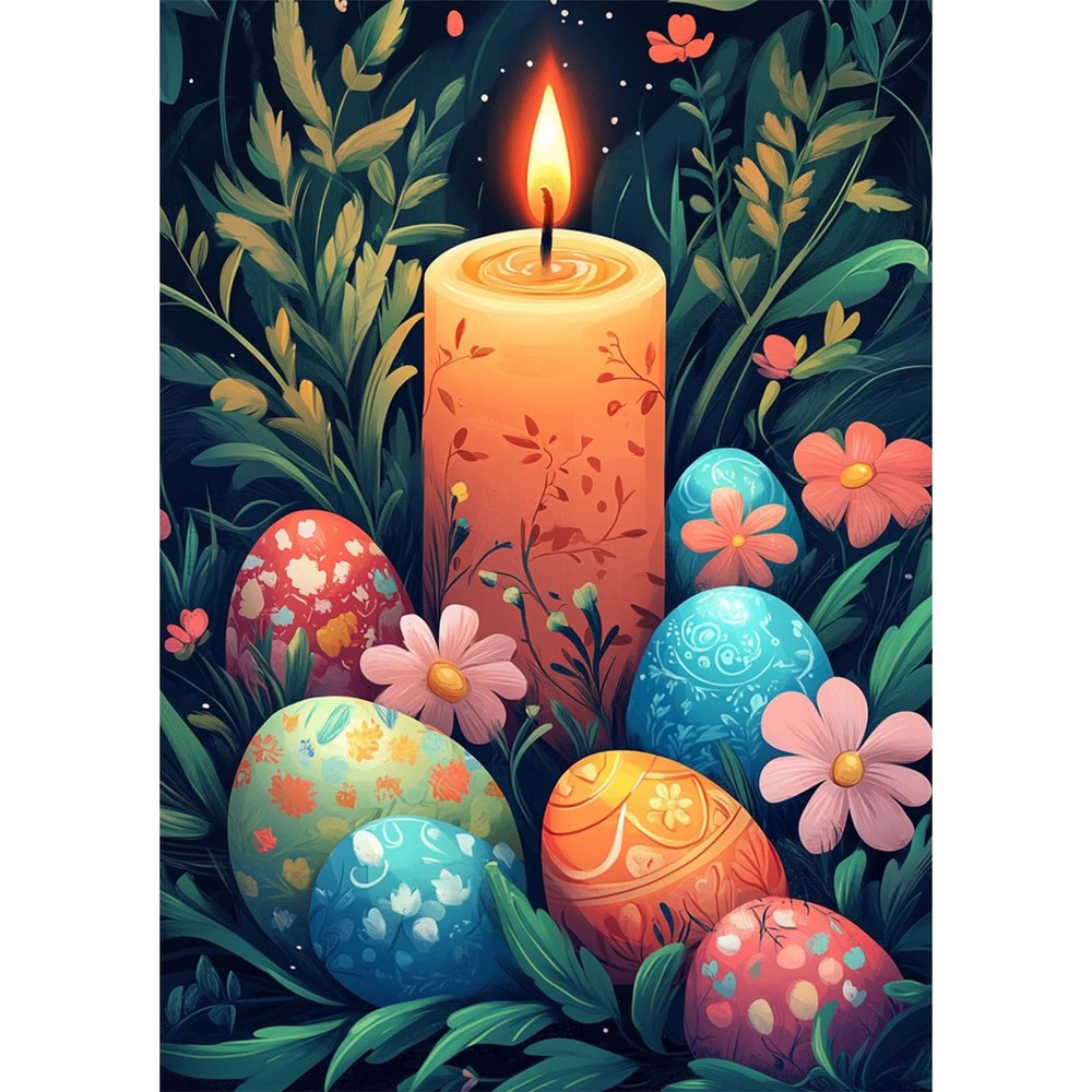 Easter Diamond Art Kits for Adults Beginner, 5D Easter Egg Diamond Painting Ki