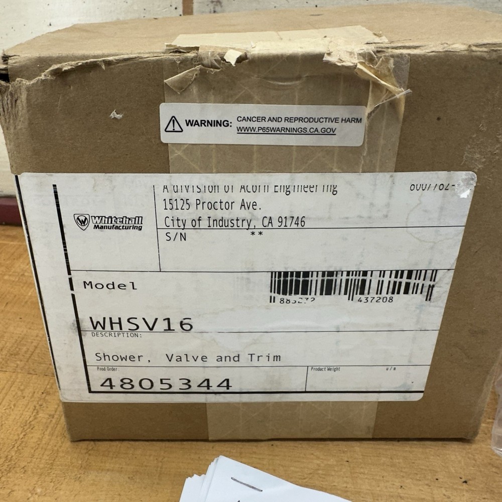 Whitehall WHSV16 Ligature-Resistant Solid Surface Shower Valve