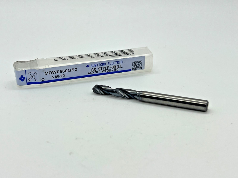 SUMITOMO Solid Carbide Drill - 5.6mm, 2XD, MDW0560GS2