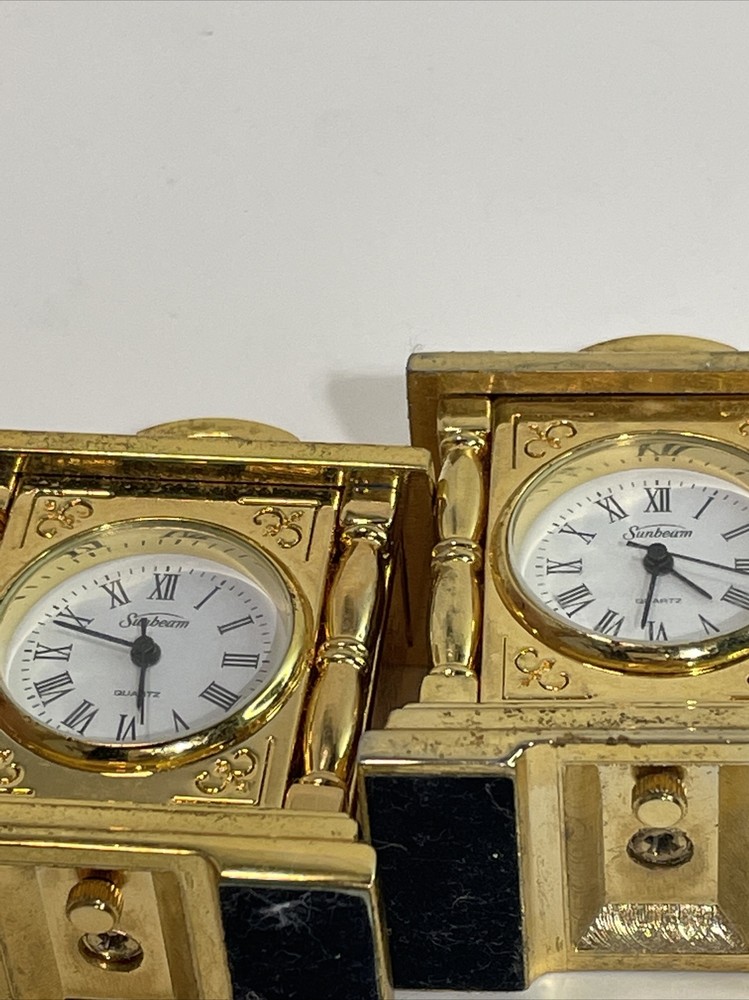 Mini Sunbeam Mantle Clocks- 2- Not Working or needs batteries
