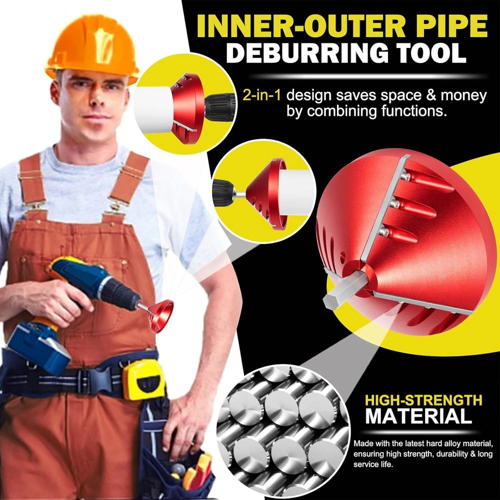 2 in 1 Inner-Outer PVC Deburring Tool, PVC Chamfer Tool, for OD 0.75" to 3.5"