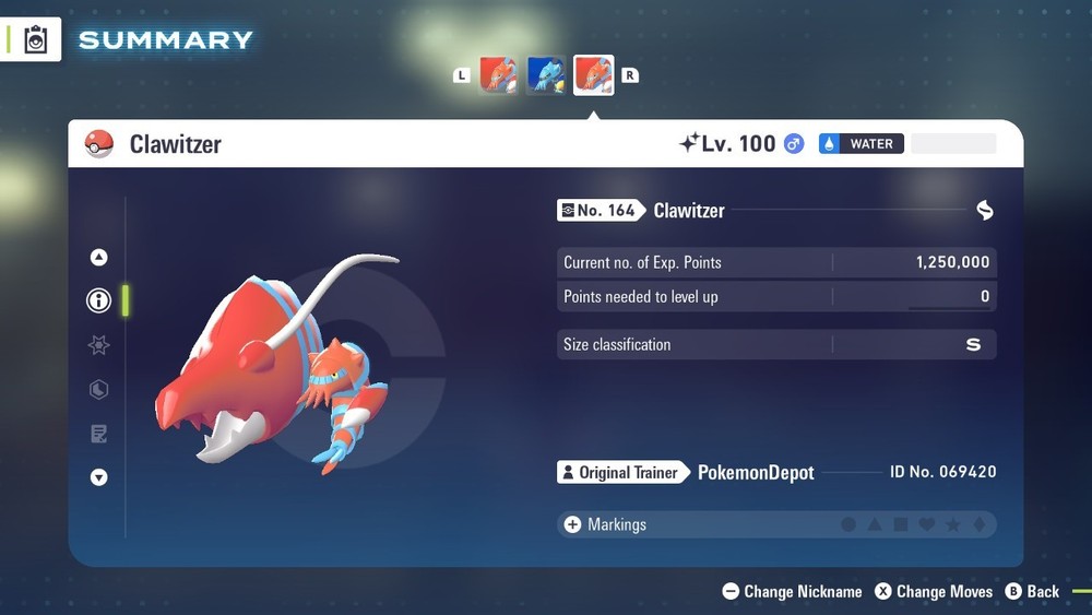 6IV Shiny Clawitzer Pokemon Legends ZA *SAME DAY*