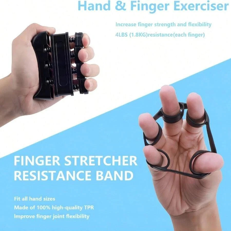 5-Pack Hand Grip Kit - Adjustable Trainer with Grip Ring, Ball