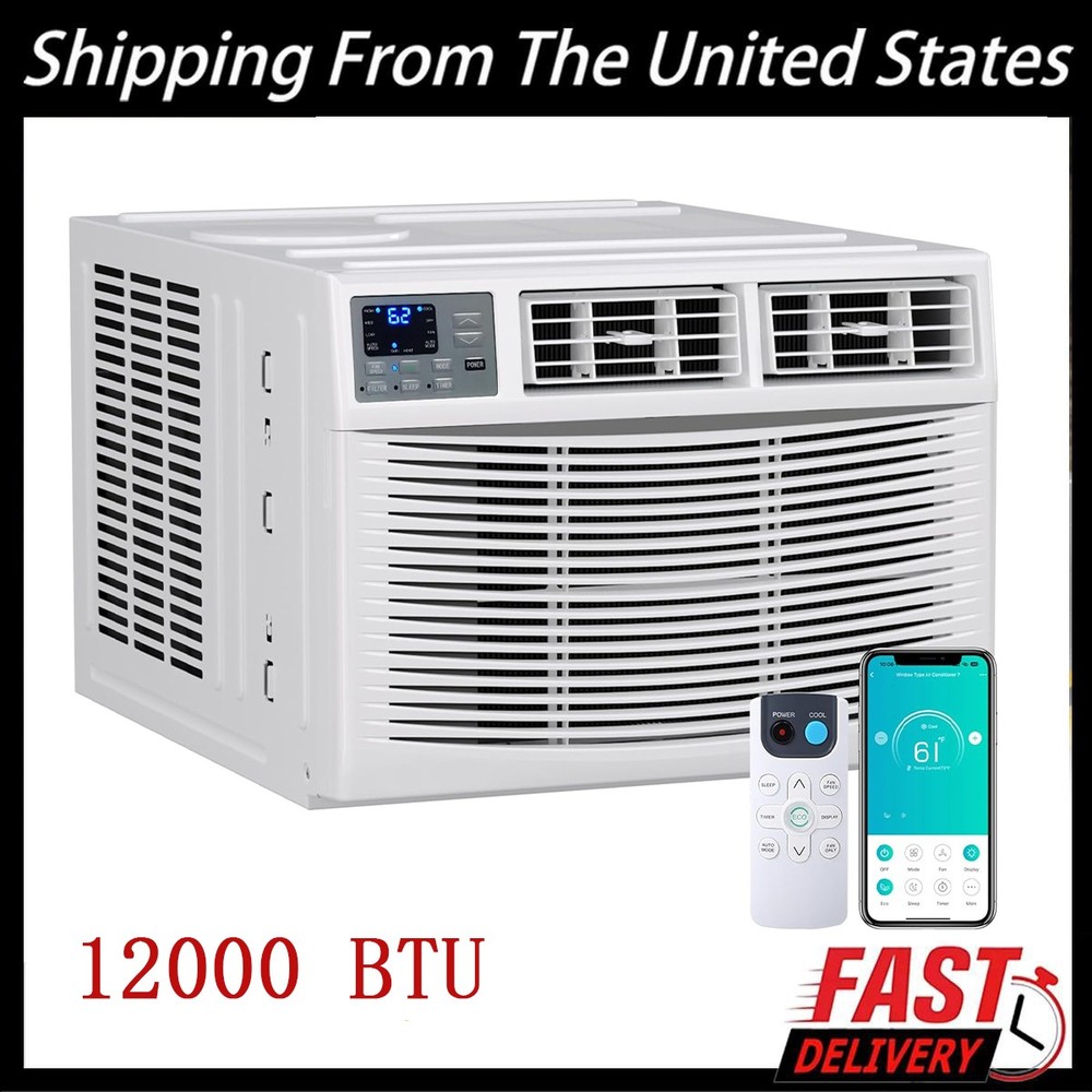12000 BTU Window Air Conditioner with WiFi Remote & App Control & Timer Function