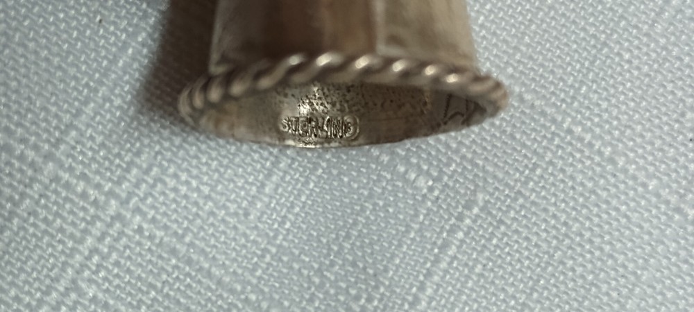 Sterling Silver Southwestern Thimble Signed LB