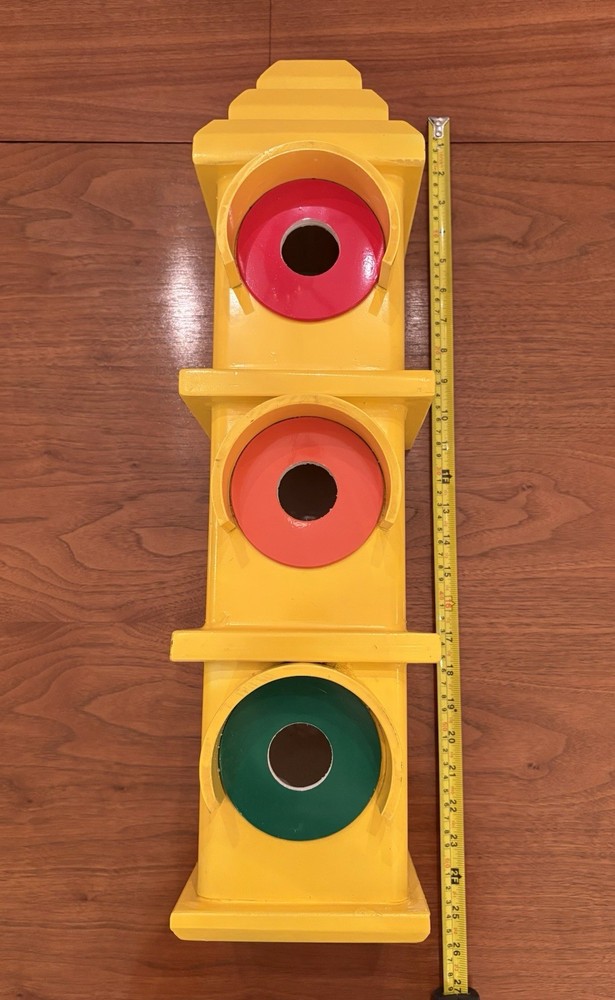 Custom Handcrafted Stoplight Birdhouse 26” x 6”