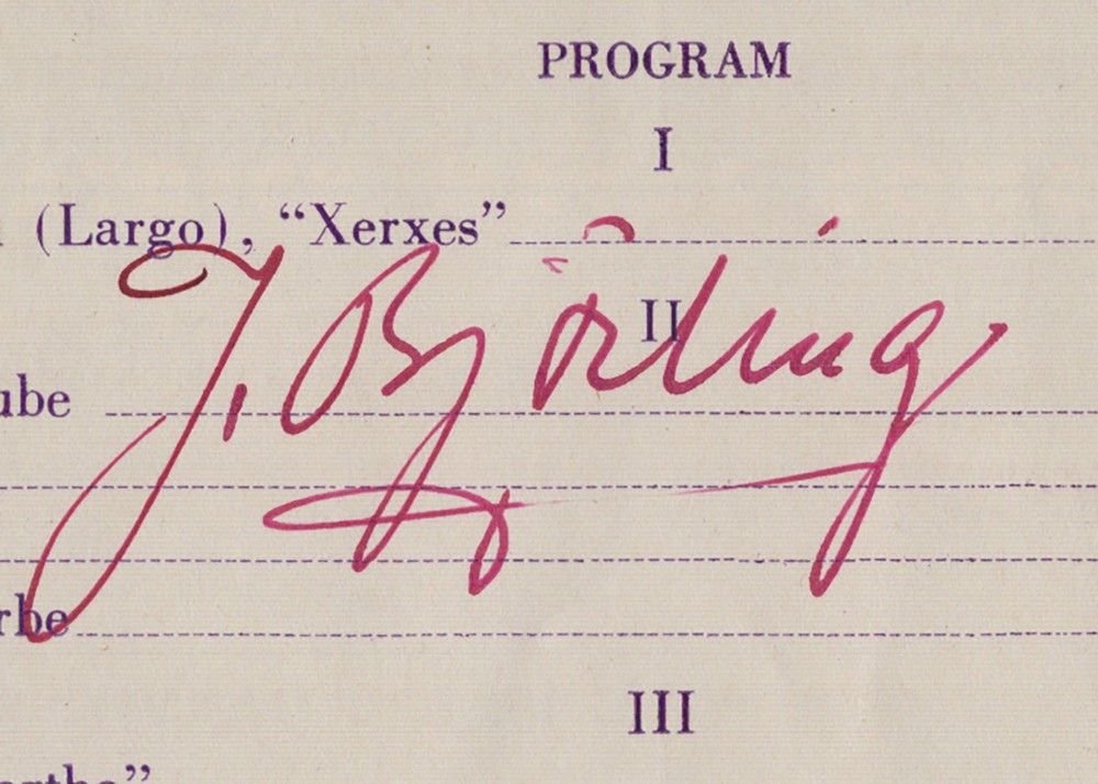 JUSSI BJORLING - PROGRAM SIGNED