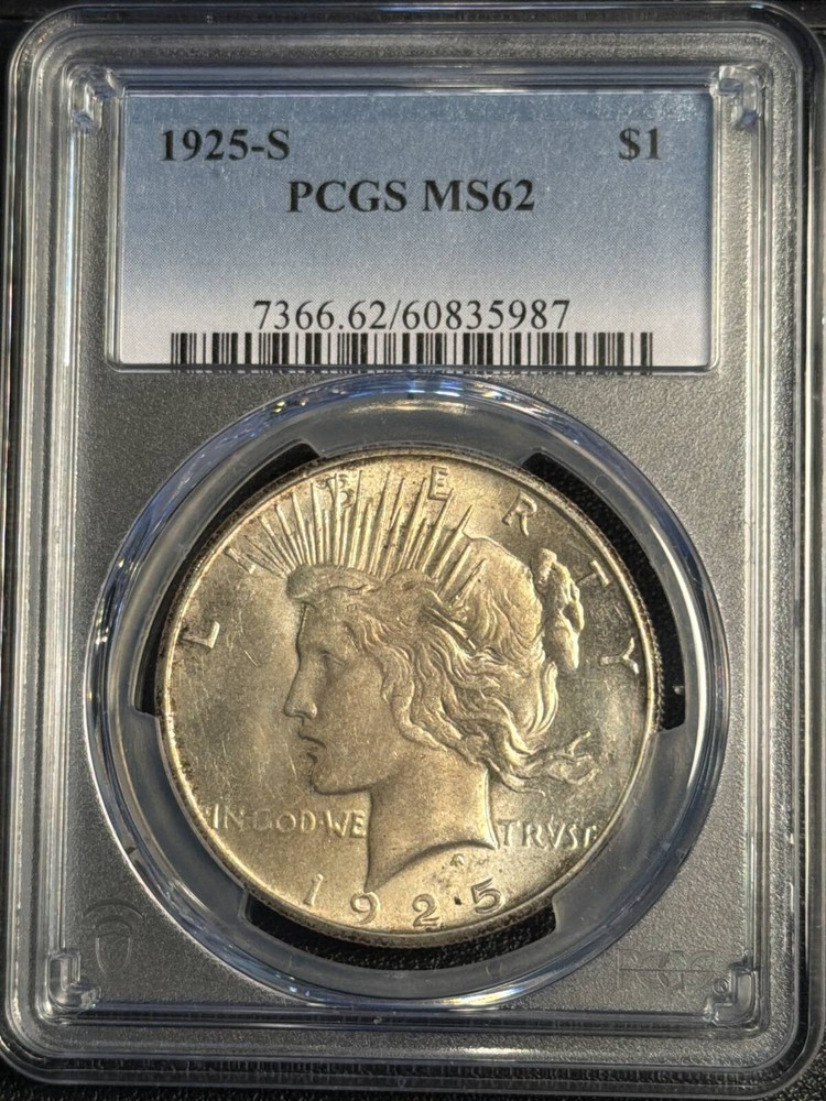 1925 S Peace Silver Dollar PCGS MS-62