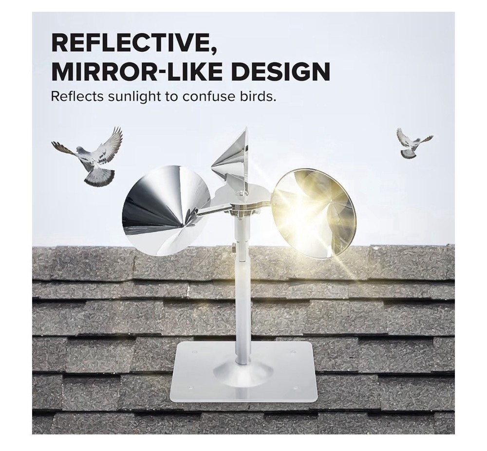 Bird B Gone Reflect-A-Bird Spinning Bird Deterrent Wind Powered Reflective Adj