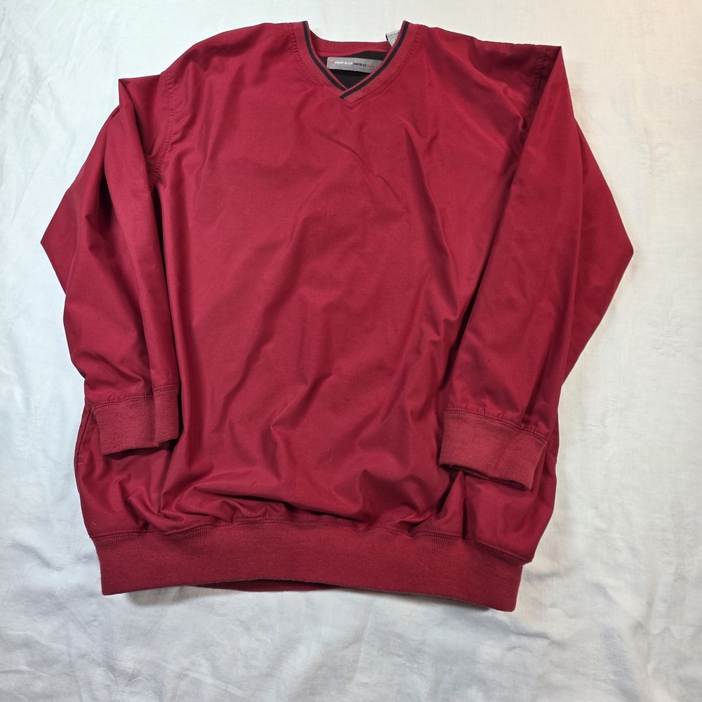 Perry Ellis America Golf Pullover Windbreaker Jacket Men's L Red
