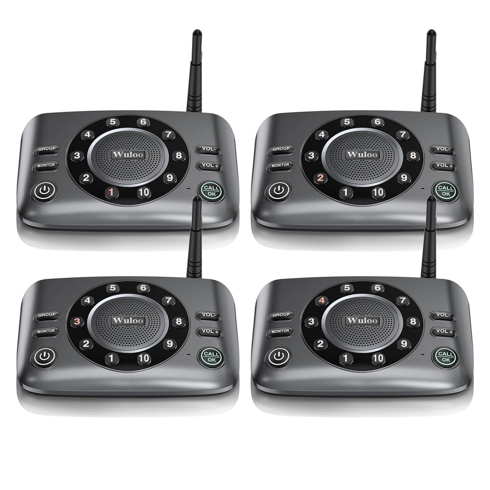 4units 10-Channel Call All Wuloo Two-way Wireless Intercoms Communication System
