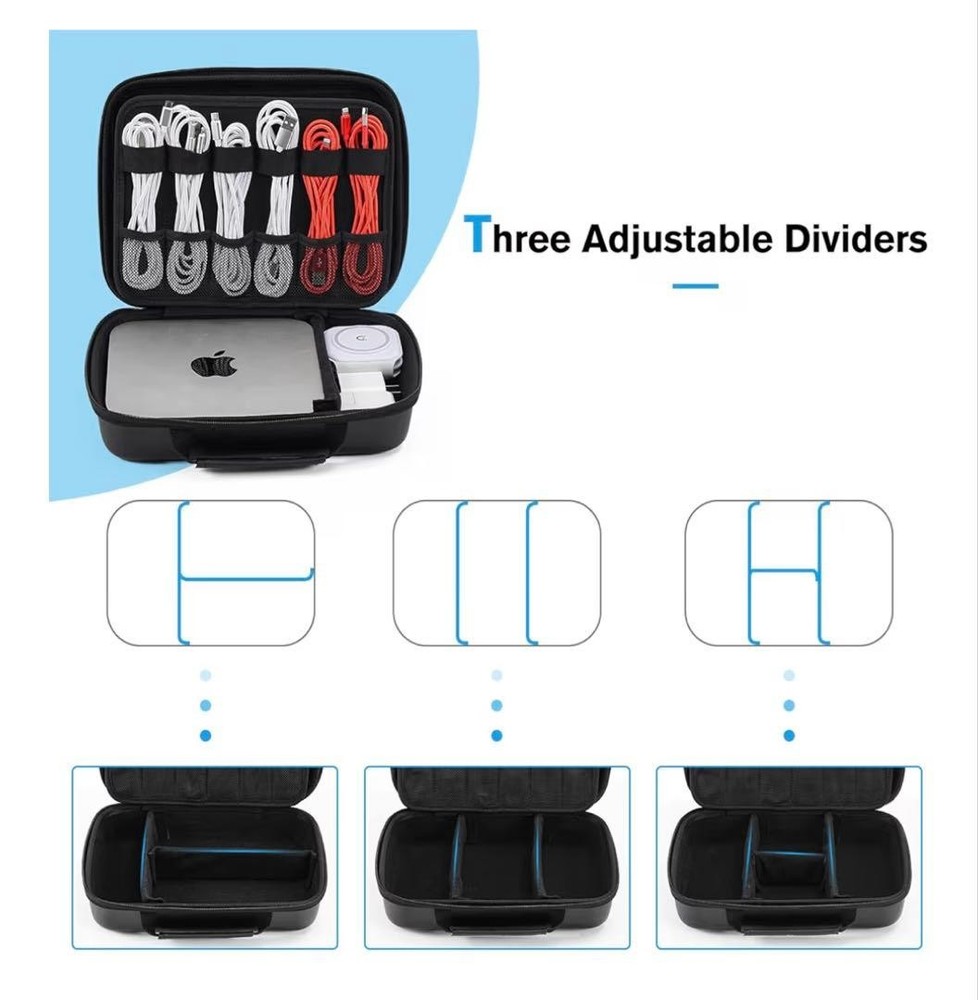 ProCase Gadget Pouch, Waterproof EVA Material, Large Capacity, 3-Layer