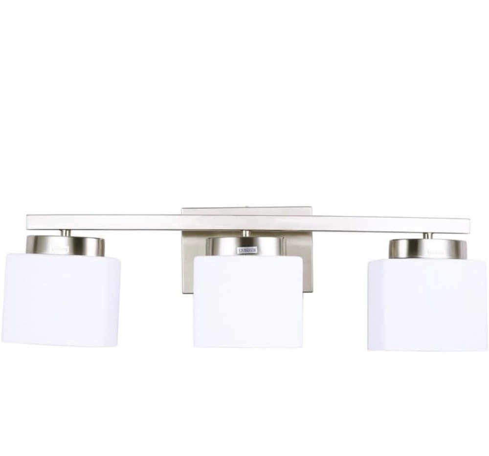 Brushed Nickle 3-Light 23"W Bathroom Vanity Light