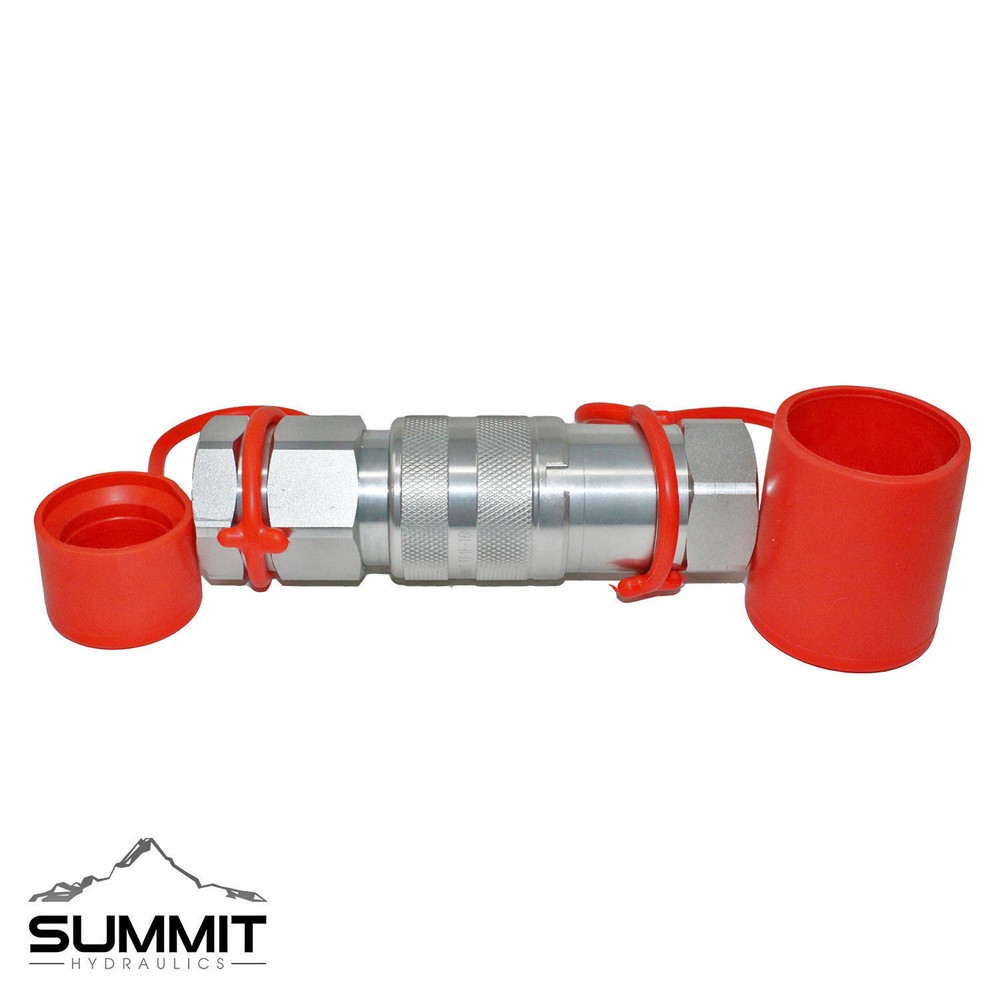 1" Flat Face High Flow Hydraulic Quick Connect Coupler Set, 1-1/4" NPT Thread