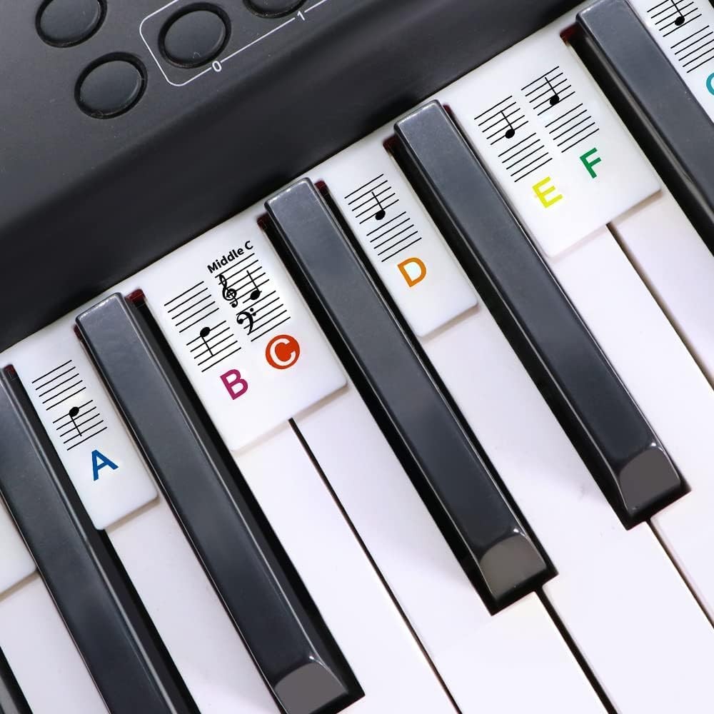 Removable Silicone Piano Keyboard Note Labels for 88 Key Full Size