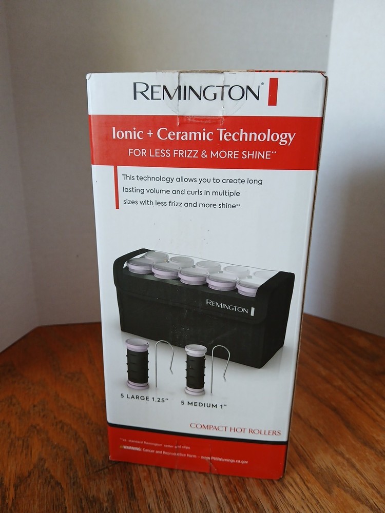 Remington Compact Ceramic Dual Voltage Hot Rollers In Storage Travel Case