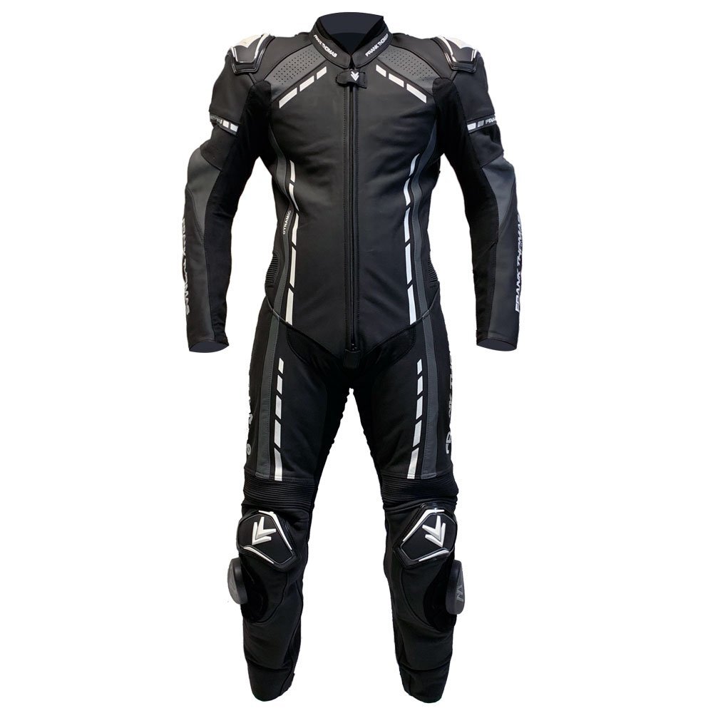 Frank Thomas Dynamic 1pc Leather Suit Black Grey