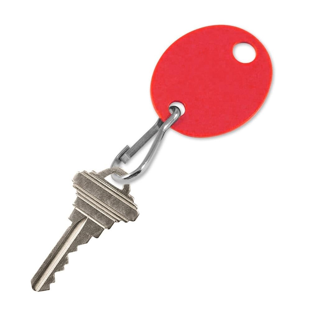 20 PCS Red Oval Key Tag With Hook 258070 Key Identification Tags Plastic
