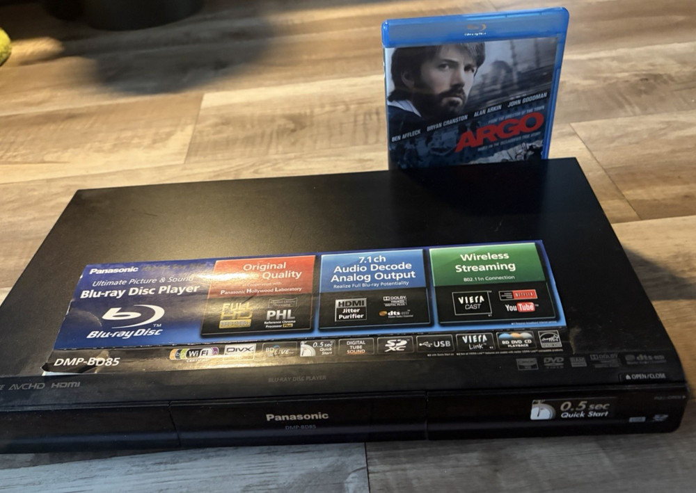 Panasonic DMP-BD75 Blu-Ray/DVD Player - No Remote - Tested & Working