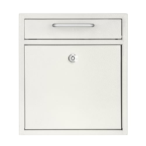 Wall Mount Mailbox - Mailbox with Lock and Keys- Durable Wall Medium White