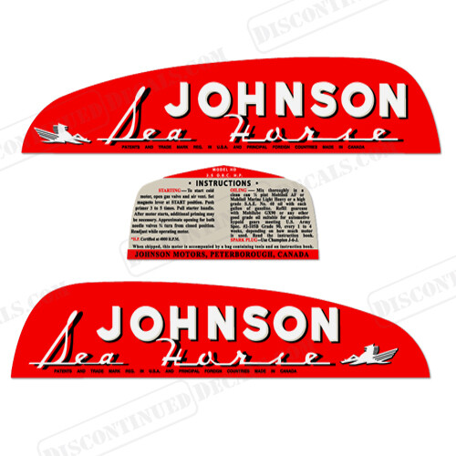Fits Johnson 1949 5hp Decals - Canada Version