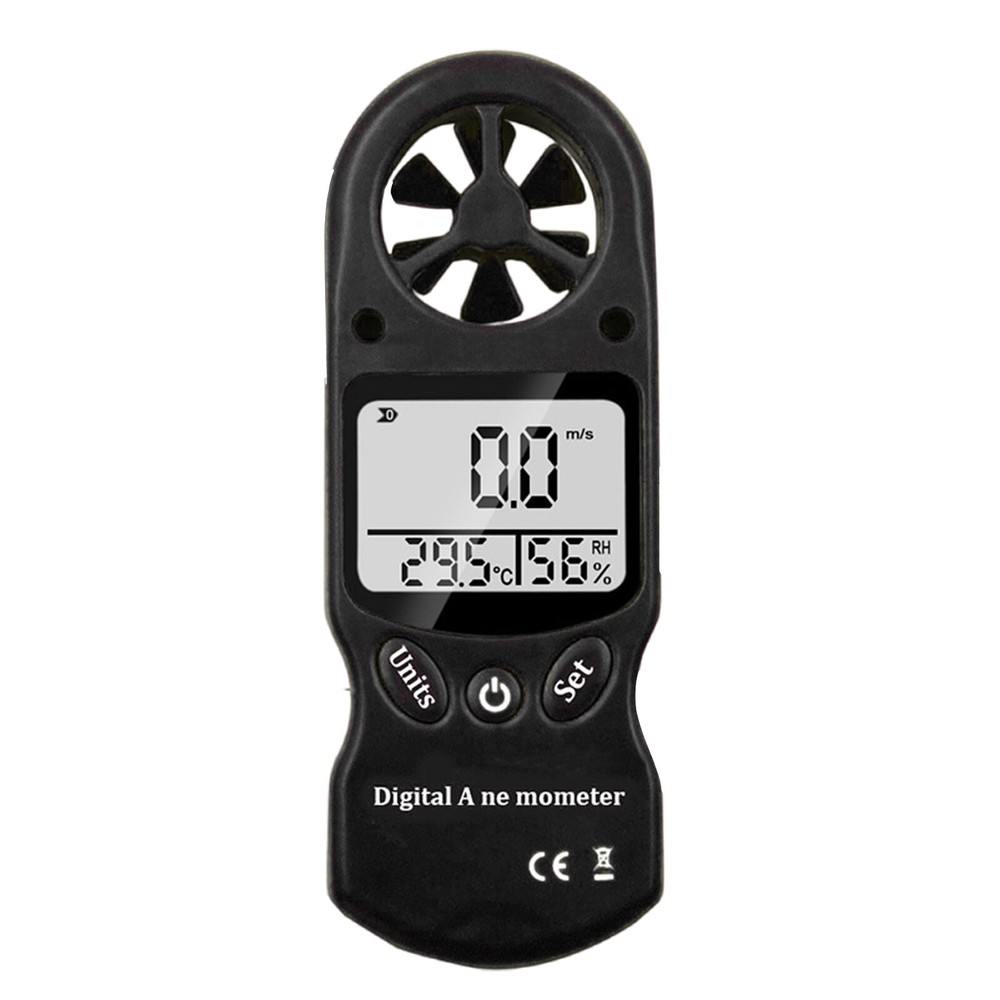 Handheld Digital LCD Anemometer with Relative Humidity Wind Speed Meter Tool 1X