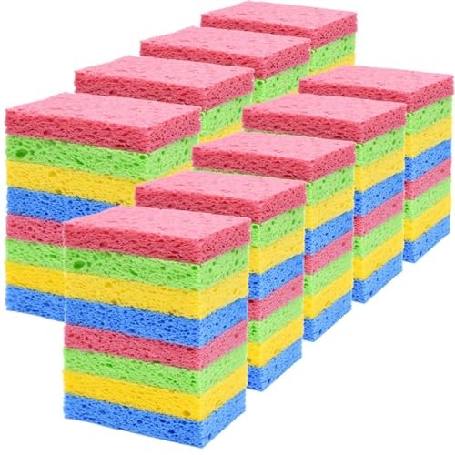 Pack Sponges Kitchen Natural Compressed Cellulose Sponges Bulk Non Scratch 72