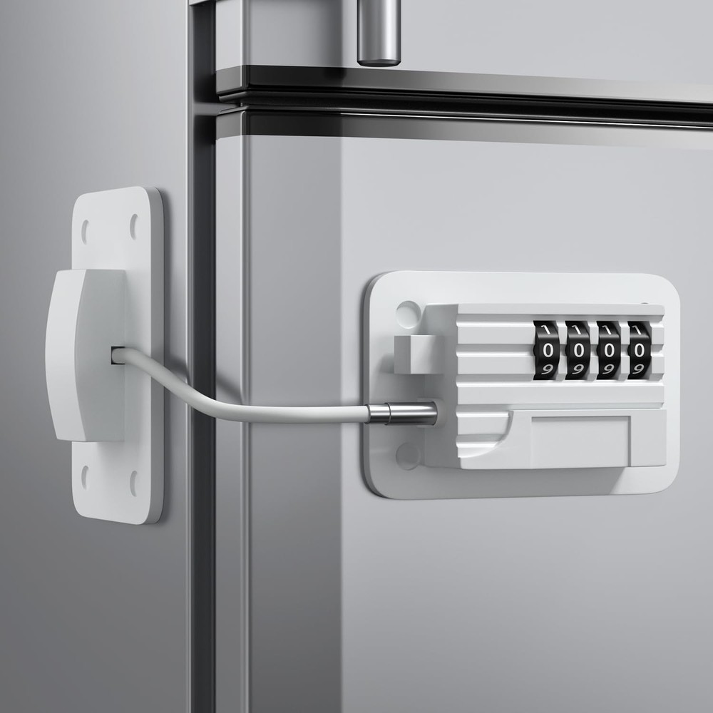 Ougourim Refrigerator Lock - Upgraded Combination for Upright White