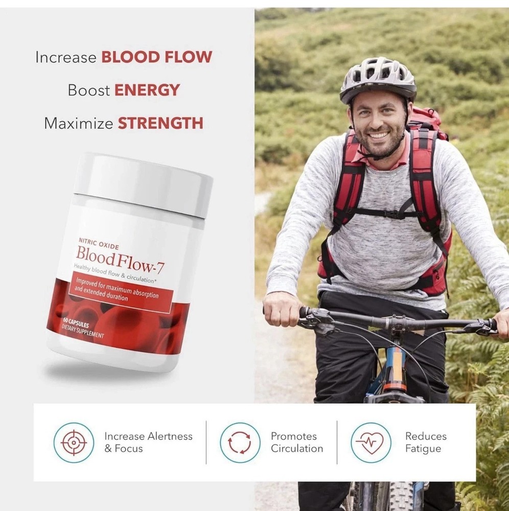 Juvenon Nitric Oxide BloodFlow-7 Dietary Supplement Circulation Support 60 Cap