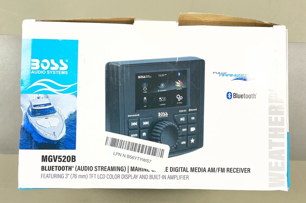 BOSS Audio Systems MGV520B Marine Audio Stereo System Gauge Receiver Bluetooth
