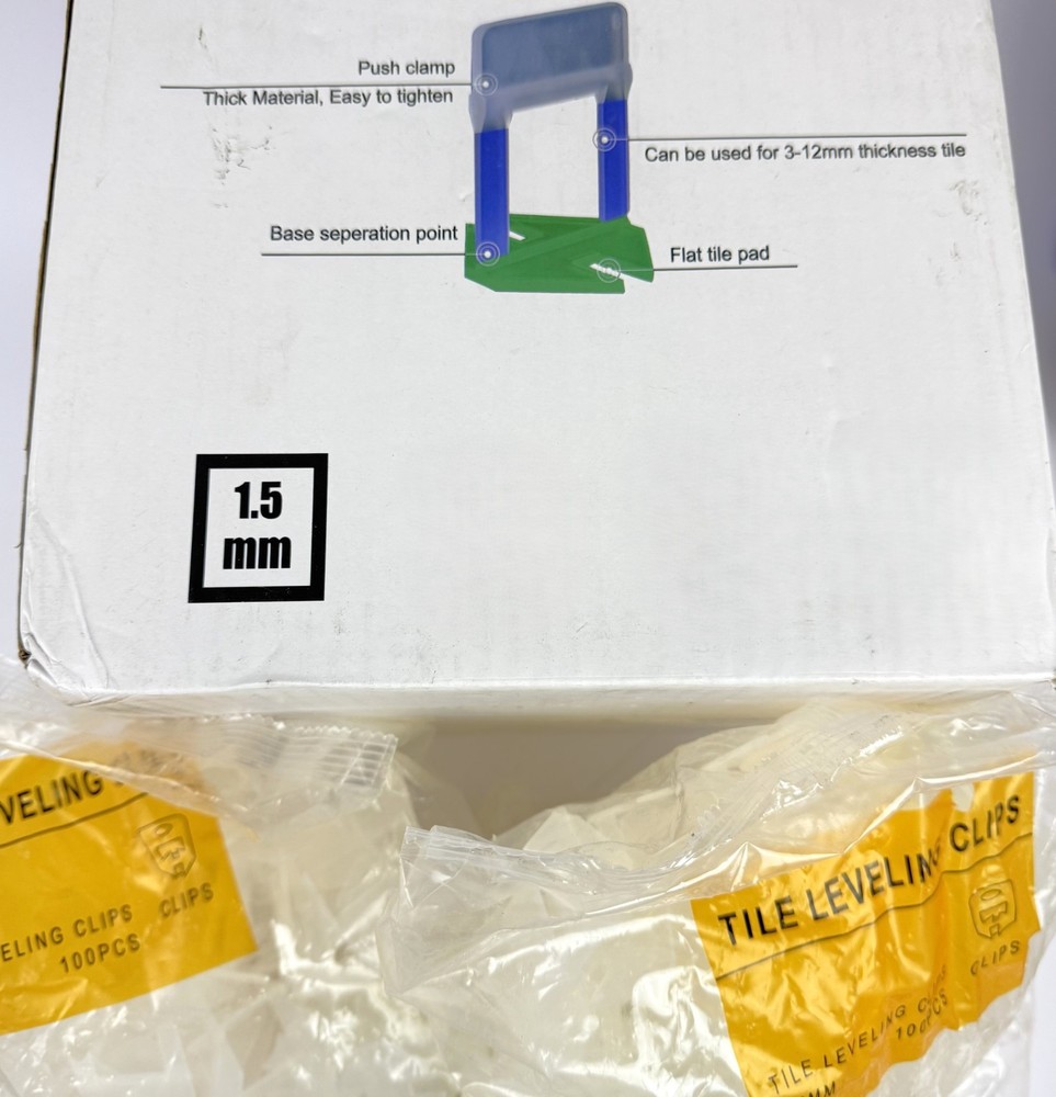 Tile Leveling Clips 1.5 MM 400 Clips Plus 20 Wedges