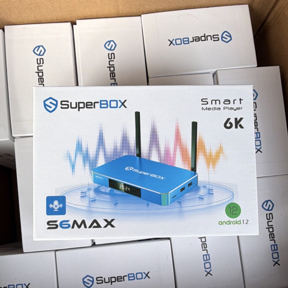 SuperBOX S6MAX Smart Media Player Streaming Box 6K Android 12 Smart Wi-Fi Blue