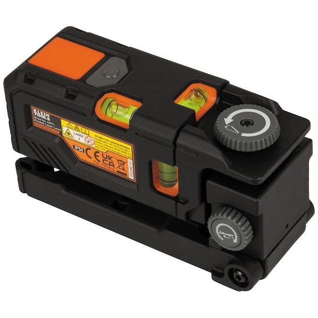 KLEIN TOOLS - RED POCKET LASER LEVEL - TRIPOD MOUNTABLE - COMPACT PORTABLE
