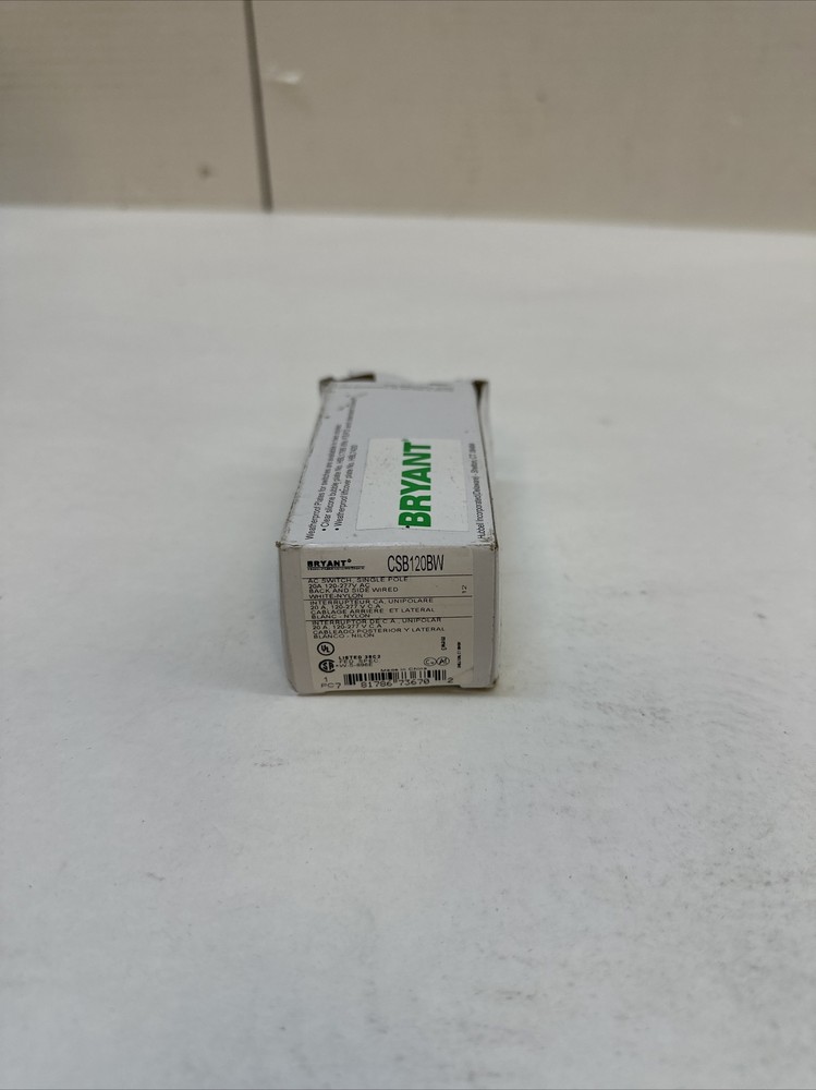 Zoro Select Csb120bw Wall Switch,20A,White,Toggle,1 To 2 Hp