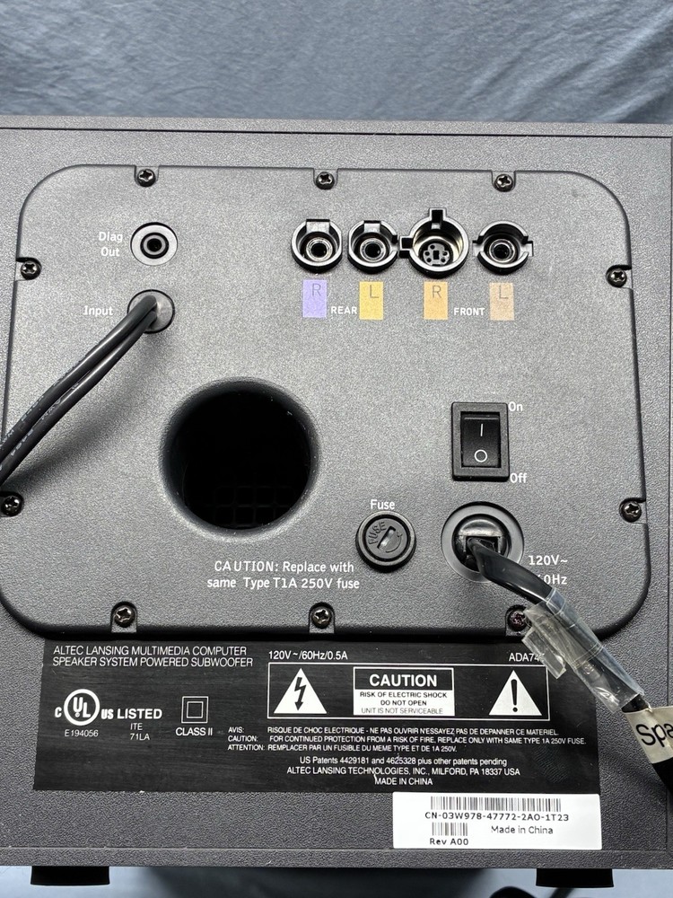 Altec Lansing Multimedia Computer Speaker System Powered Subwoofer ADA745 TESTED